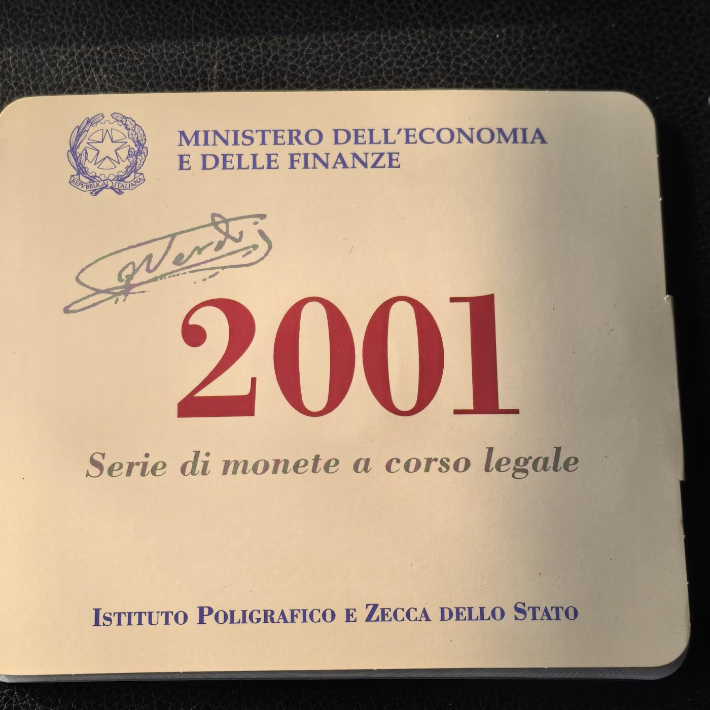 道一币馆币章第一百六十六场 原包装 意大利2001年纪念套币12枚 含银币2枚