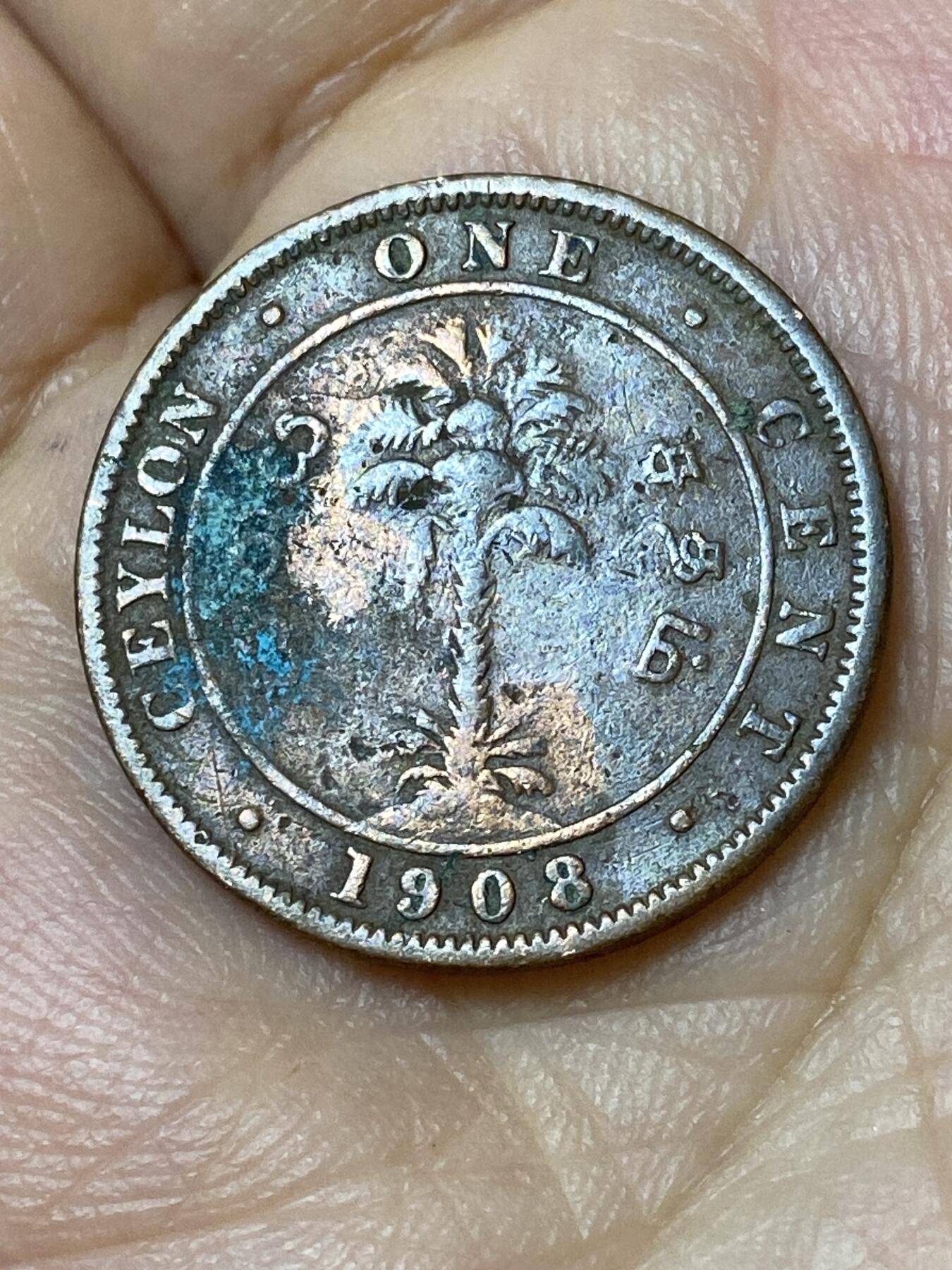 2026年第三十场(总第一百九十九场）英国一线回流散币特拍第二场(免佣金) 英属锡兰1908年1分(爱德华七世时期)