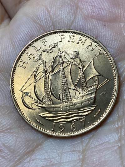 2026年第三十场(总第一百九十九场）英国一线回流散币新春特拍第二场(免佣金) - 原光好品–英国🇬🇧1967年半便士(伊丽莎白二世青年桂冠第二版，普制币关门年)