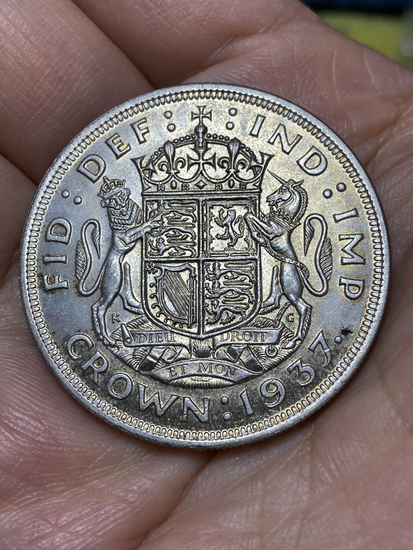 2026年第三十场(总第一百九十九场）英国一线回流散币特拍第二场(免佣金) 原光好品–英国🇬🇧1937年1克朗银币(乔治六世加冕年，500银)