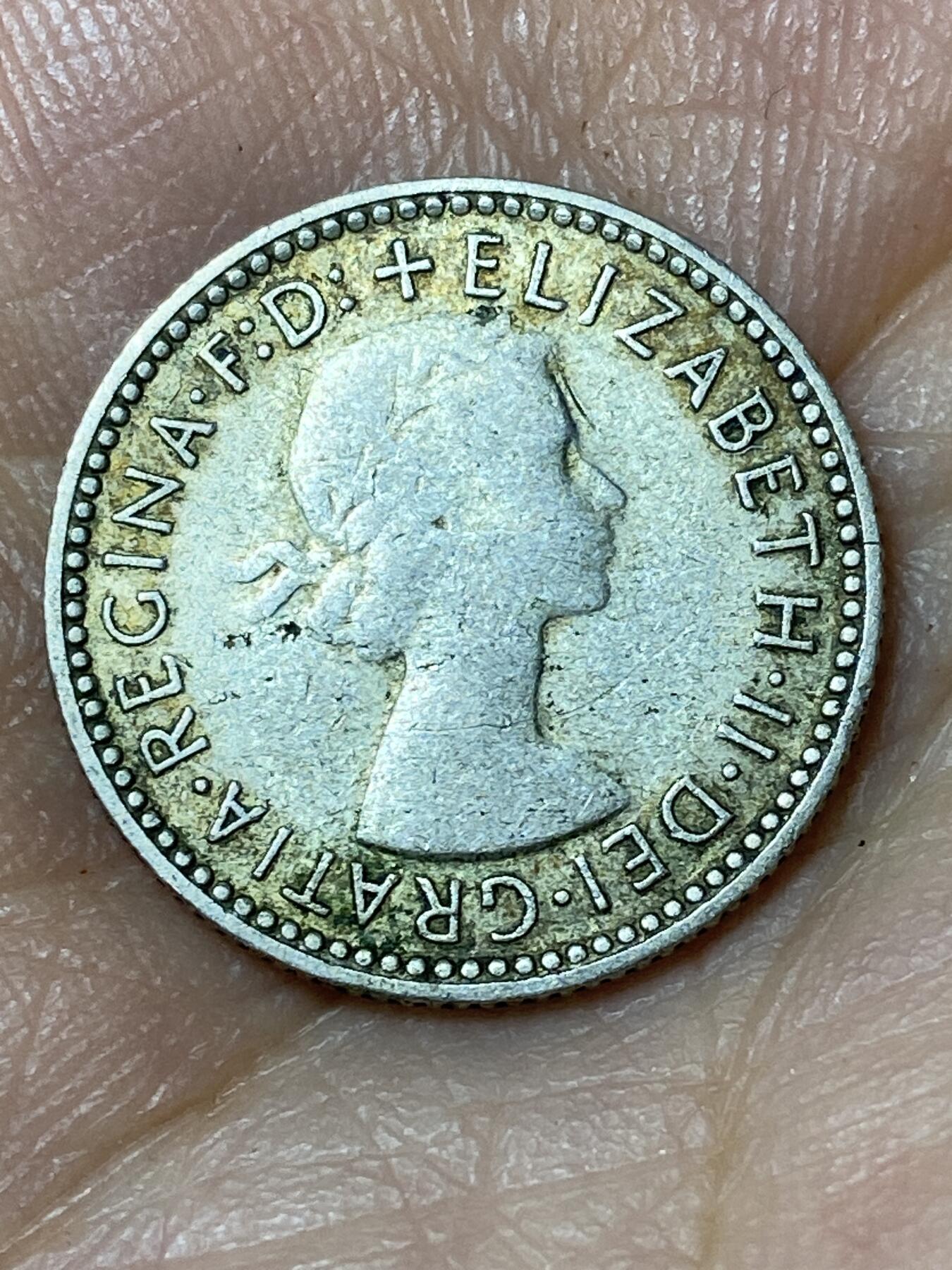 2026年第三十场(总第一百九十九场）英国一线回流散币特拍第二场(免佣金) 澳大利亚🇦🇺1955年6便士银币(伊丽莎白二世青年桂冠第二版，首发年，500银)