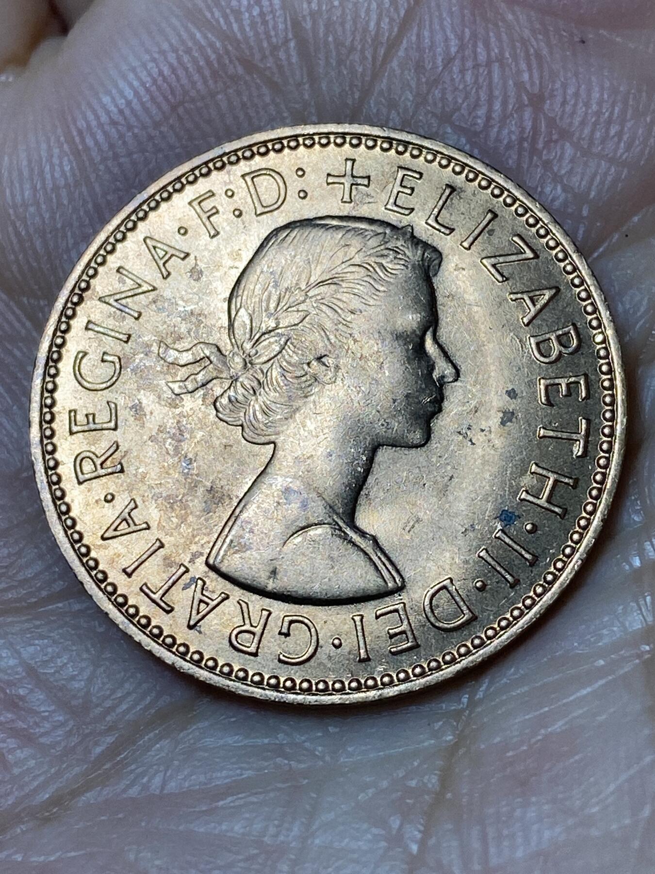 2026年第三十场(总第一百九十九场）英国一线回流散币特拍第二场(免佣金) 原光好品–英国🇬🇧1967年半便士(伊丽莎白二世青年桂冠第二版，普制币关门年)