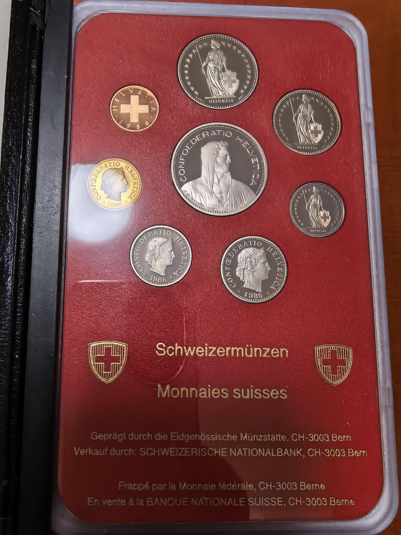 长老汇马年精选第二场拍卖 1986瑞士精制币8枚套，盒证全
