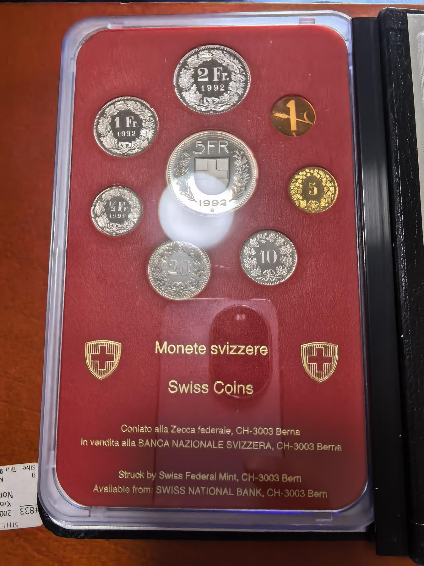 长老汇马年精选第二场拍卖 1992瑞士精制币8枚套，盒证全