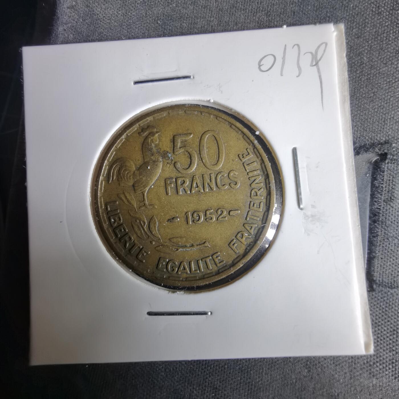 沼泽如烟--第1001场 法国1952年50法郎