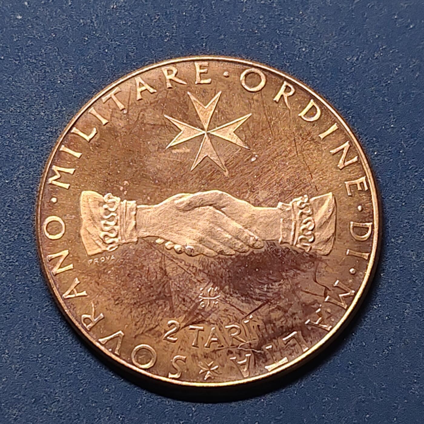 【全场包邮】纯粹捡漏拍504场-更新中 马耳他骑士团1968年2泰利FAO精制纪念铜币