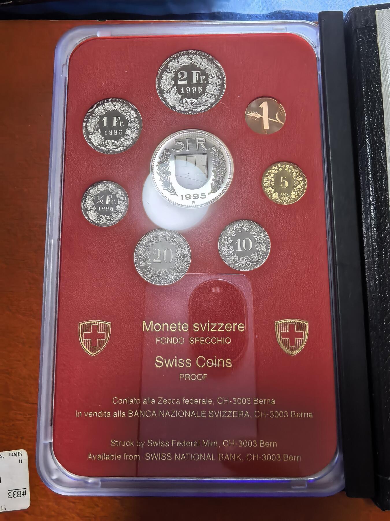 长老汇马年精选第二场拍卖 1995瑞士精制币8枚套，盒证全