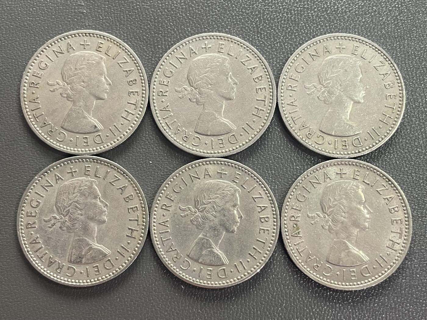 回流0218 新春快乐，马年大吉！ 英国伊丽莎白女王时期不同年份1先令6枚