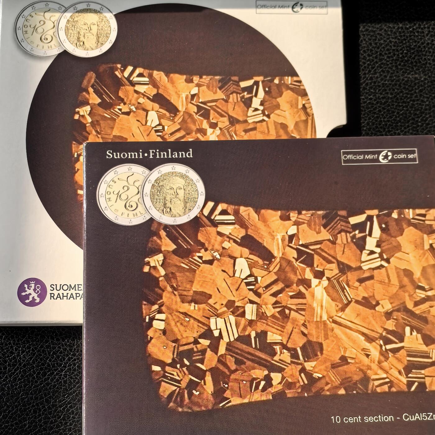 道一币馆币章第一百六十六场 原包装 芬兰2013年欧元套币九枚 含2欧元纪念币2枚