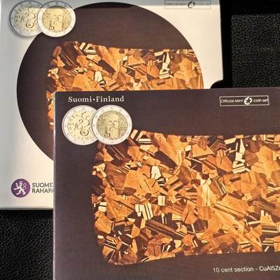 道一币馆币章第一百六十六场 - 原包装 芬兰2013年欧元套币九枚 含2欧元纪念币2枚