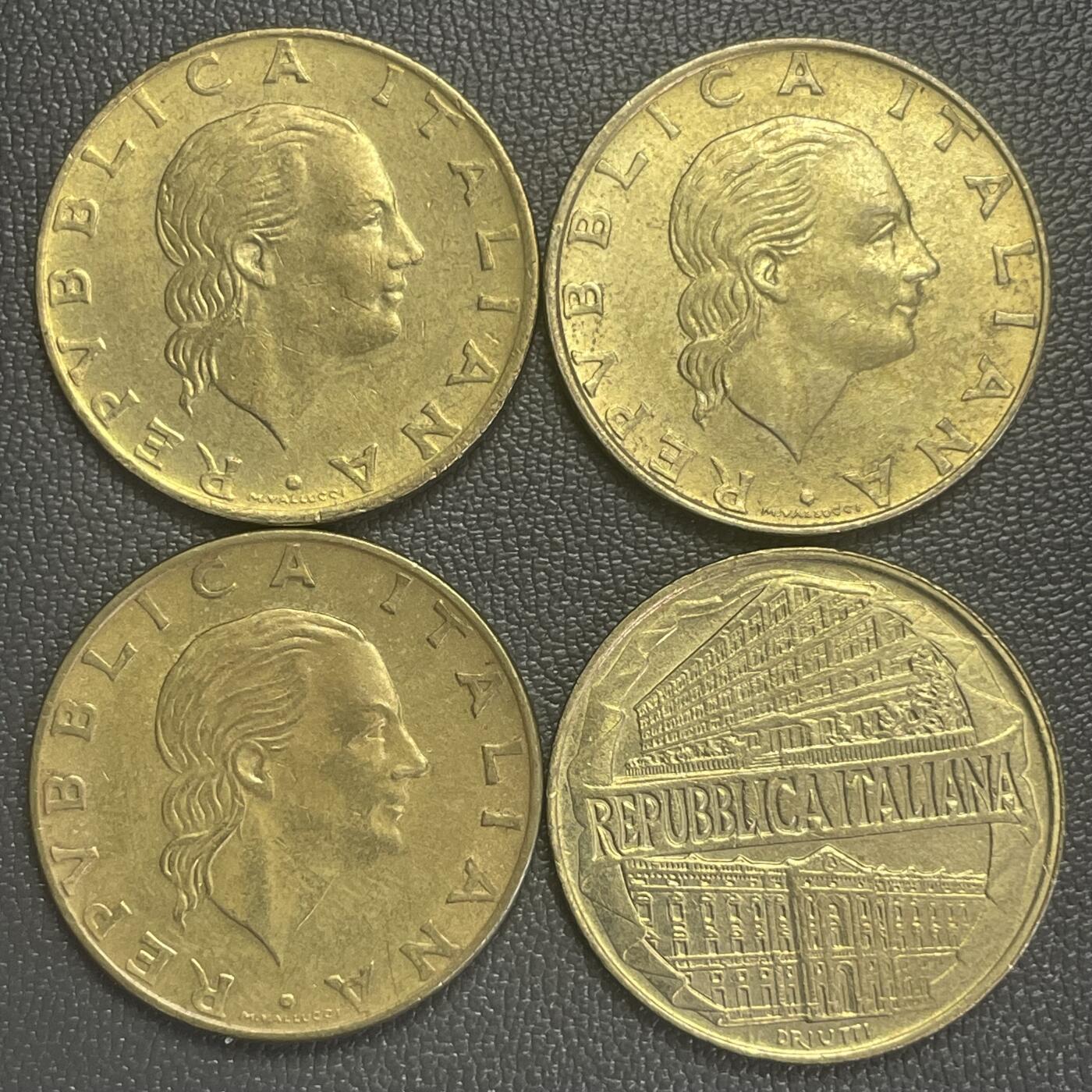 回流0218 新春快乐，马年大吉！ 意大利90年代200里拉纪念币4枚