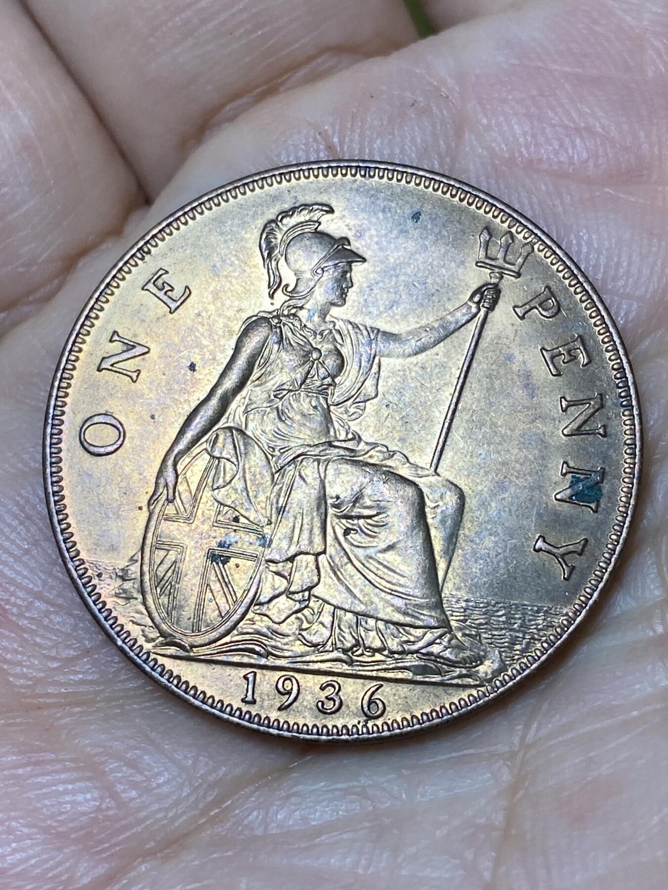 2026年第三十场(总第一百九十九场）英国一线回流散币特拍第二场(免佣金) 少见原光好品–英国🇬🇧1936年1便士(乔治五世逝世年，第三版关门年)