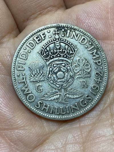 2026年第三十场(总第一百九十九场）英国一线回流散币特拍第二场(免佣金) - 英国🇬🇧1942年2先令银币(乔治六世第一版，500银)