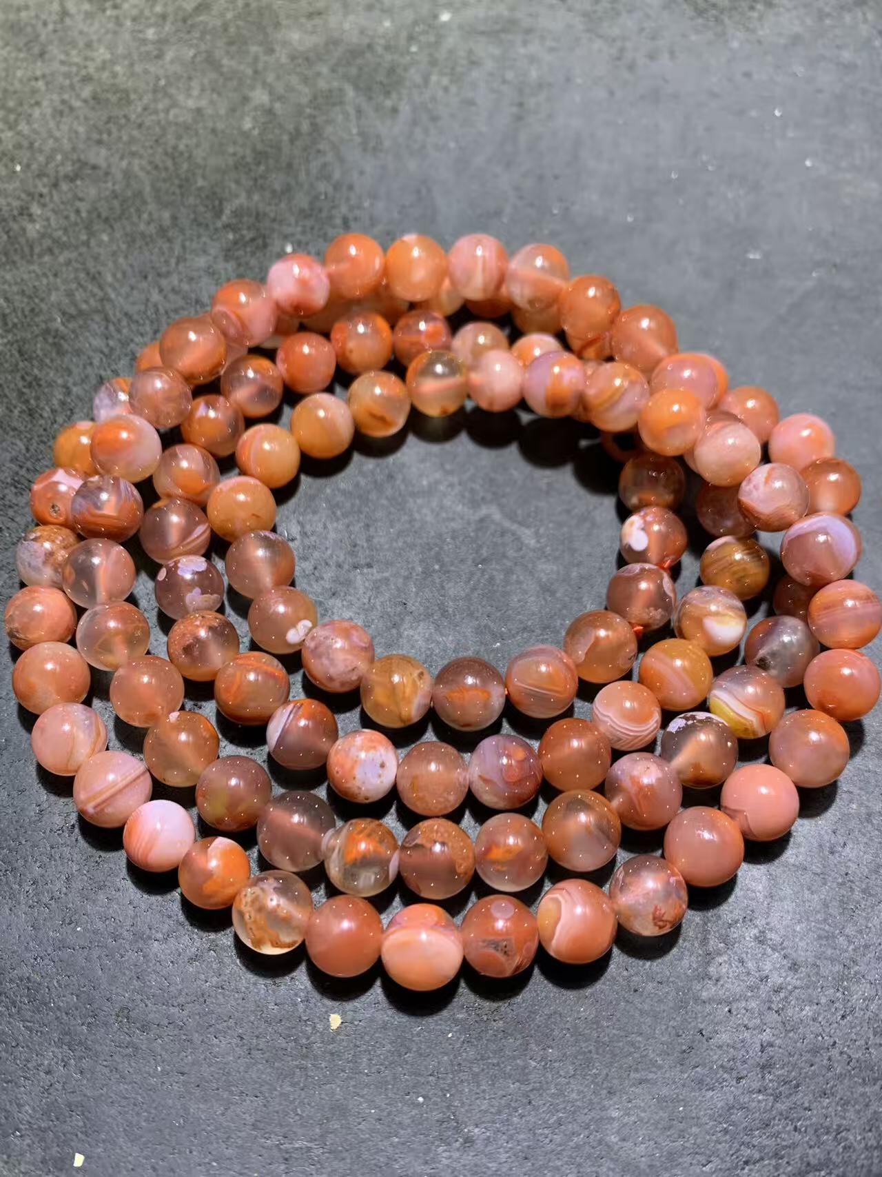 精美川料荔枝冻飘红南红玛瑙108手串一条