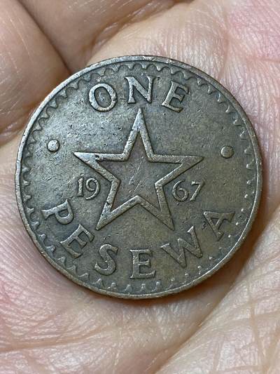 2026年第三十场(总第一百九十九场）英国一线回流散币特拍第二场(免佣金) - 加纳🇬🇭1967年1比塞瓦(独立后第三套流通硬币，首发年)