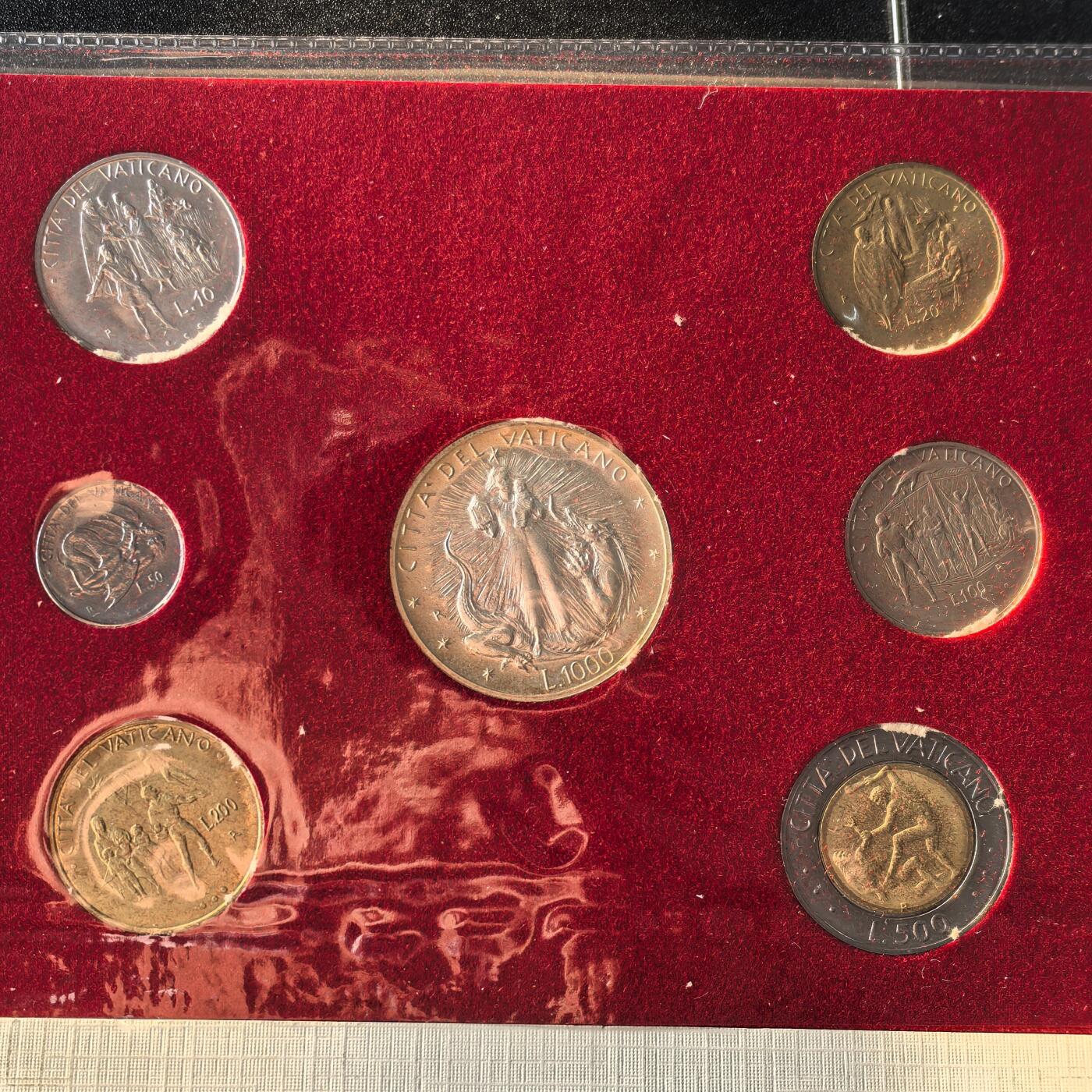 道一币馆币章第一百六十六场 原包装 梵蒂冈1996年套币7枚 含1000里拉银币