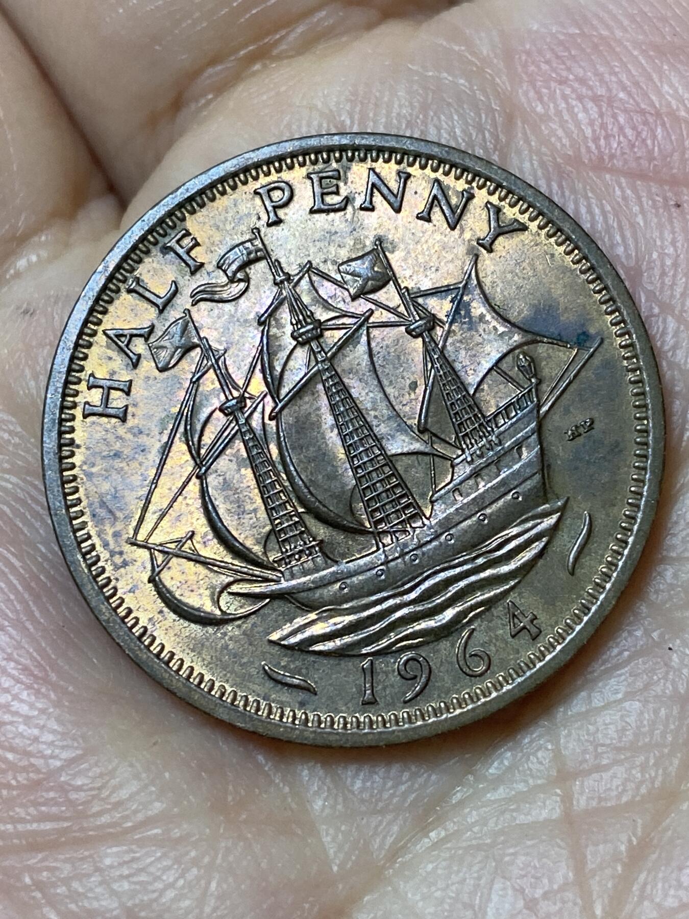 2026年第三十场(总第一百九十九场）英国一线回流散币特拍第二场(免佣金) 带光好品–英国🇬🇧1964年半便士(伊丽莎白二世青年桂冠第二版)