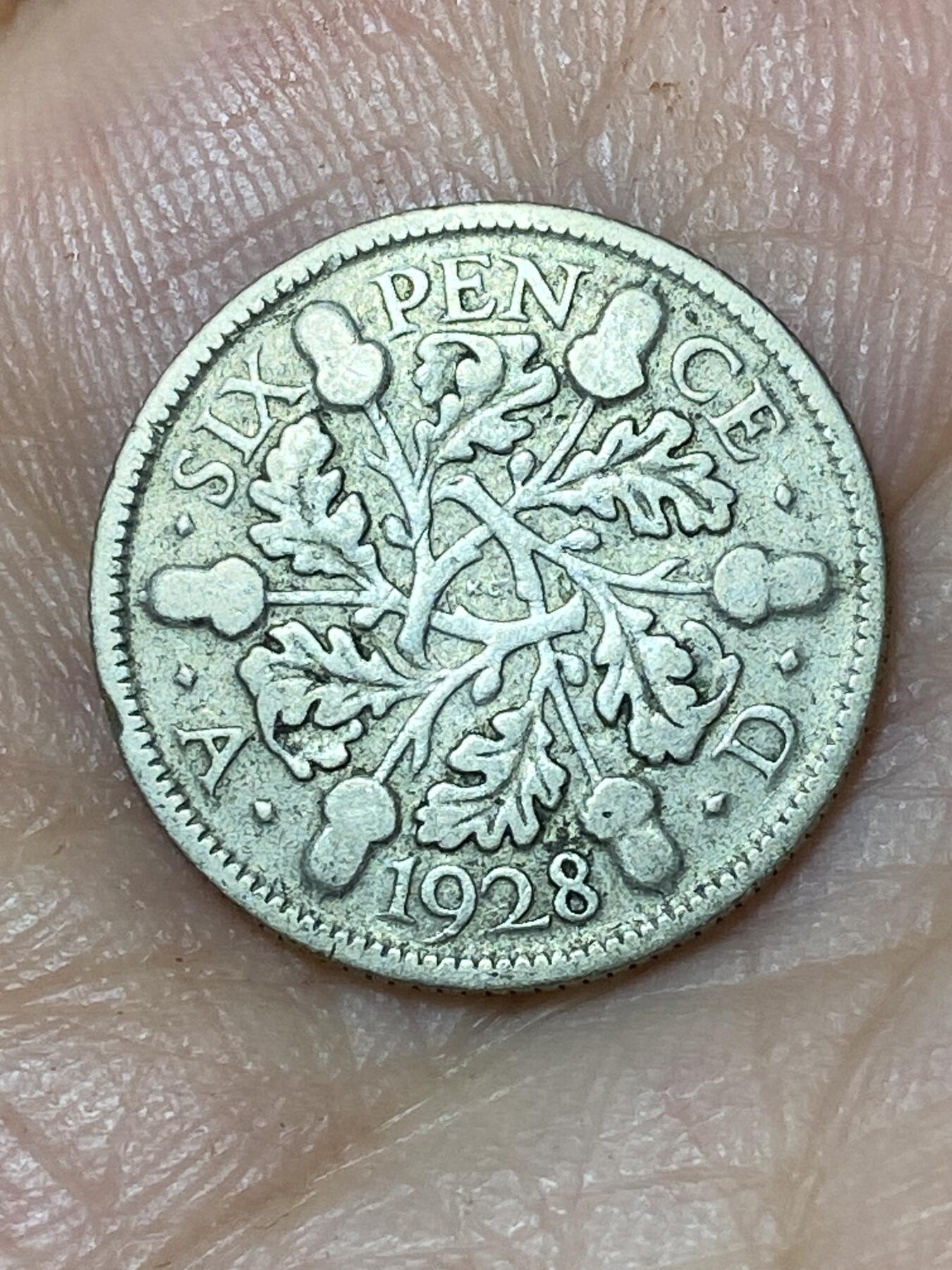 2026年第三十场(总第一百九十九场）英国一线回流散币特拍第二场(免佣金) 英国🇬🇧1928年6便士银币(乔治五世第五版，500银)