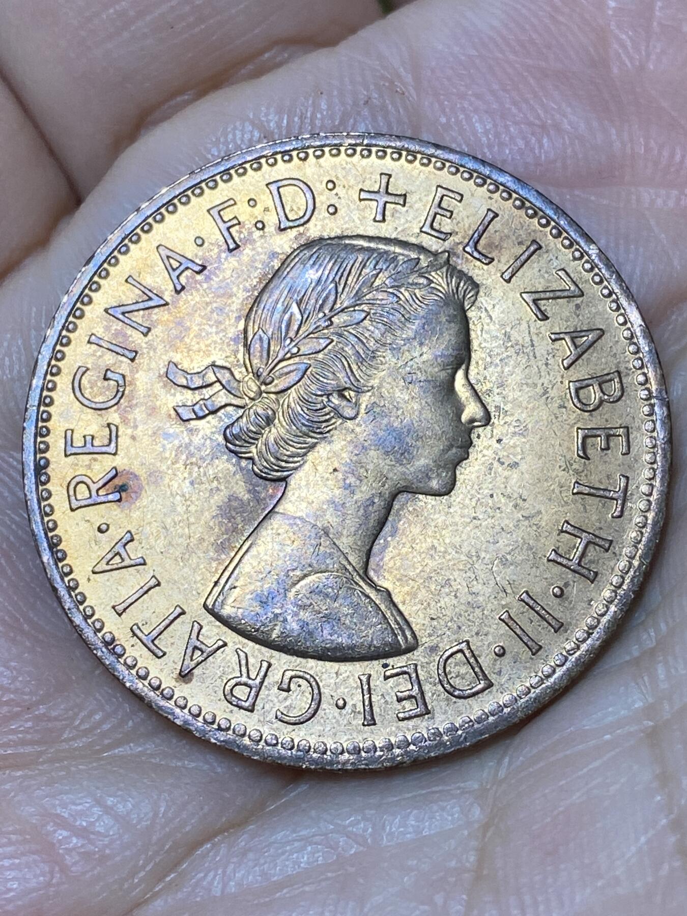 2026年第三十场(总第一百九十九场）英国一线回流散币特拍第二场(免佣金) 原光好品–英国🇬🇧1967年1便士(伊丽莎白二世青年桂冠第二版，普制币关门年)