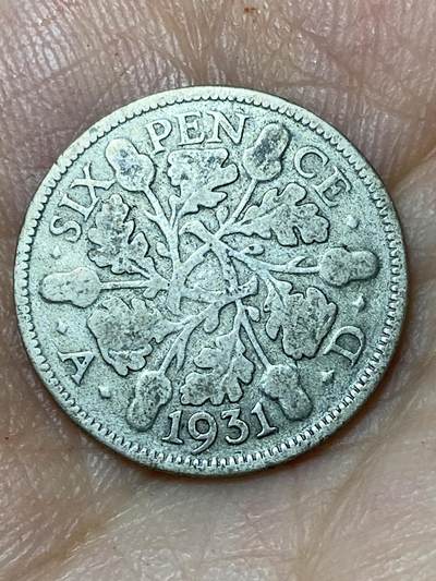 2026年第三十场(总第一百九十九场）英国一线回流散币新春特拍第二场(免佣金) - 英国🇬🇧1931年6便士银币(乔治五世第五版，500银)