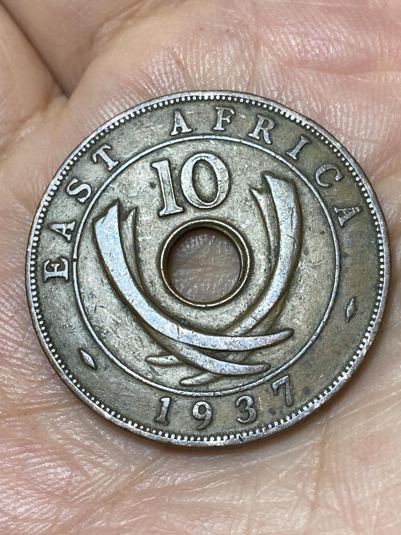 2026年第三十场(总第一百九十九场）英国一线回流散币特拍第二场(免佣金) 英属东非1937年10分(乔治六世加冕年，第一版首发年，KN标金斯诺顿厂造)