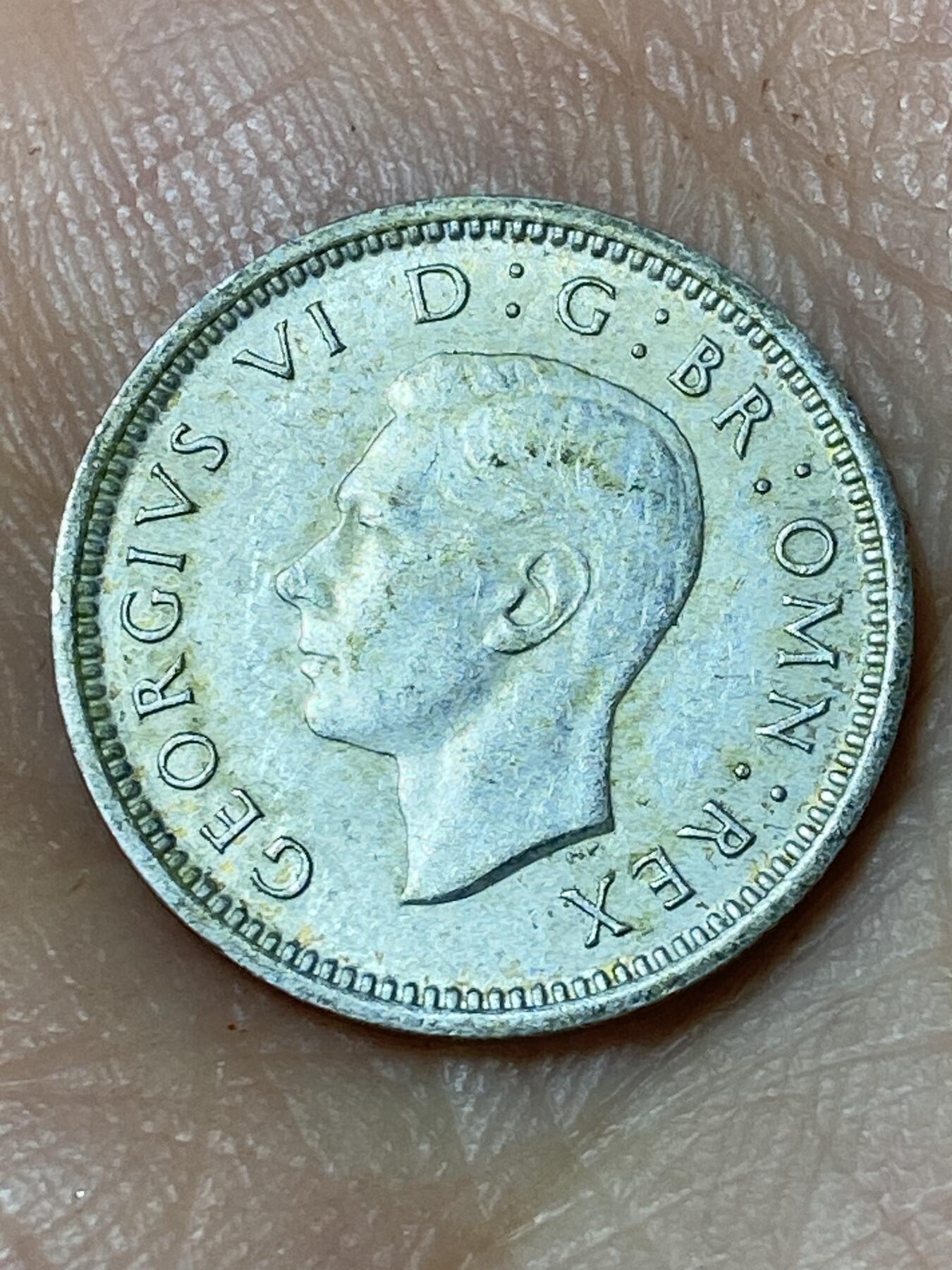 2026年第三十场(总第一百九十九场）英国一线回流散币特拍第二场(免佣金) 英国🇬🇧1942年3便士银币(乔治六世第一版，500银)