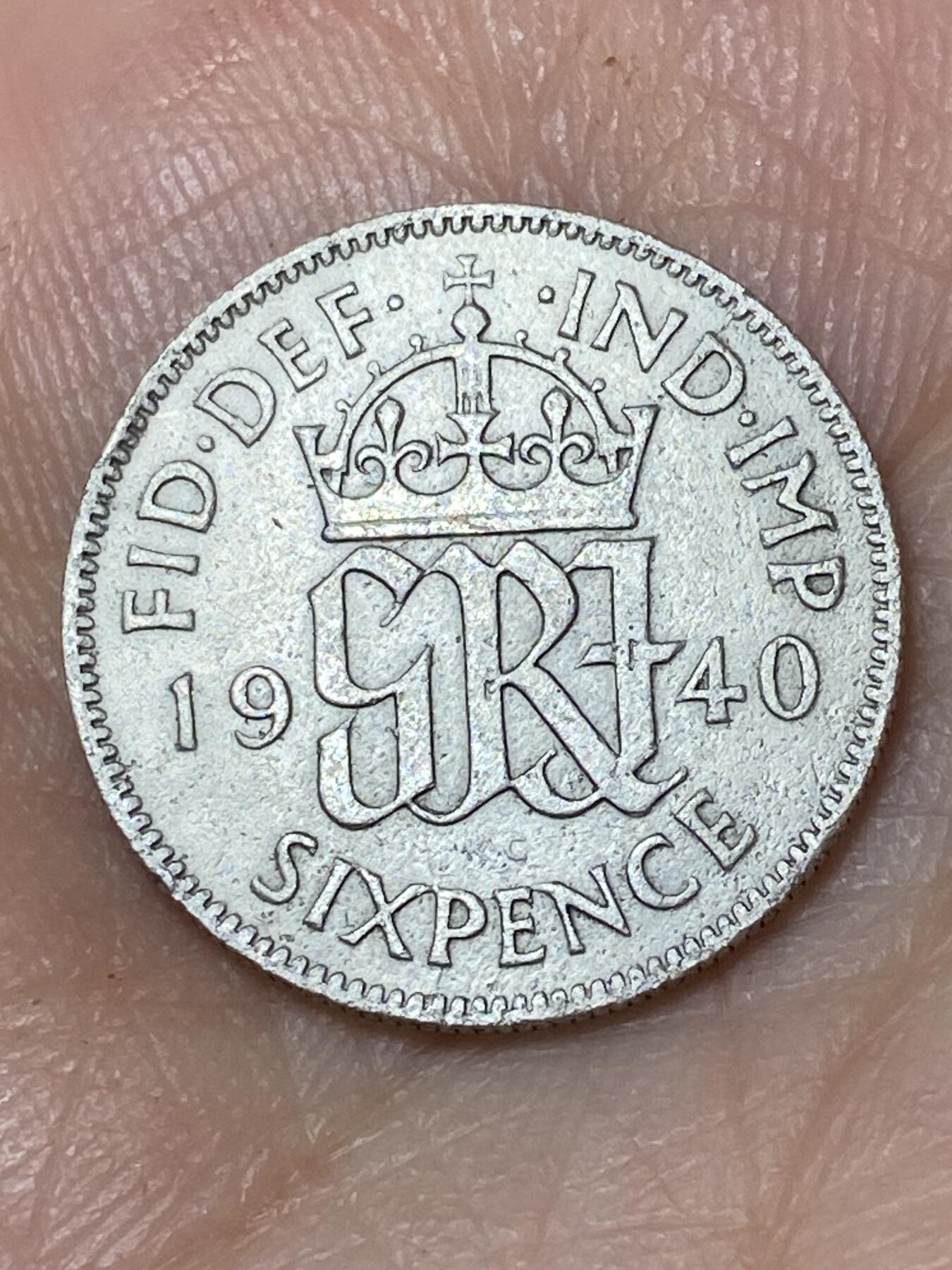 2026年第三十场(总第一百九十九场）英国一线回流散币特拍第二场(免佣金) 英国🇬🇧1940年6便士银币(乔治六世第一版，500银)