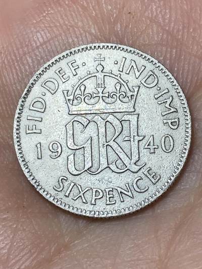 2026年第三十场(总第一百九十九场）英国一线回流散币新春特拍第二场(免佣金) - 英国🇬🇧1940年6便士银币(乔治六世第一版，500银)