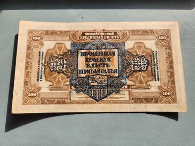 2月20号晚上8点 外国纸币自动截拍第27场 - 俄罗斯1918年100卢布 加盖版 美品 稀少