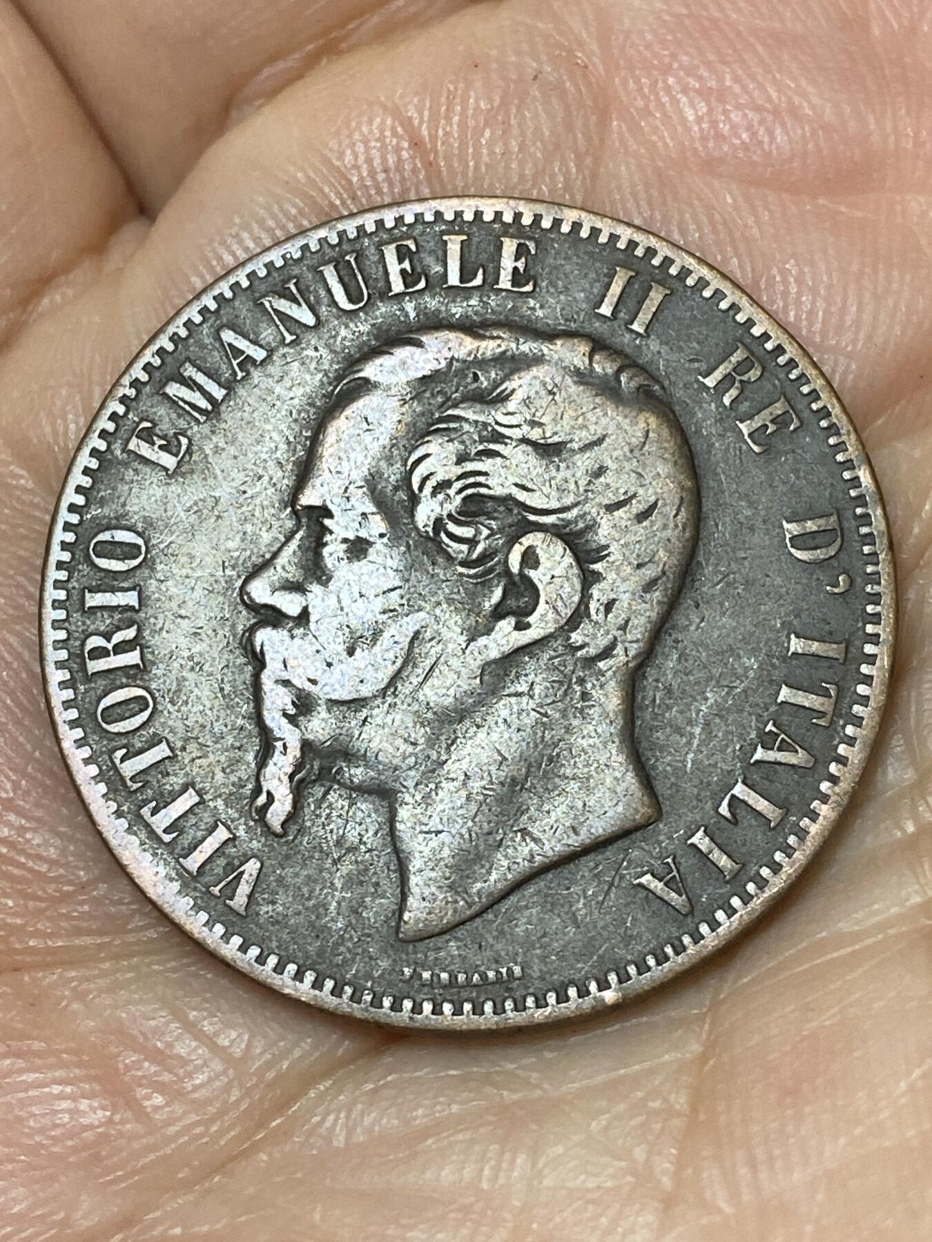 2026年第三十场(总第一百九十九场）英国一线回流散币特拍第二场(免佣金) 少见厂标–意大利王国1866年10分(维托里奥·埃马努埃莱二世，H标伯明翰造，首发年仅发行2年)