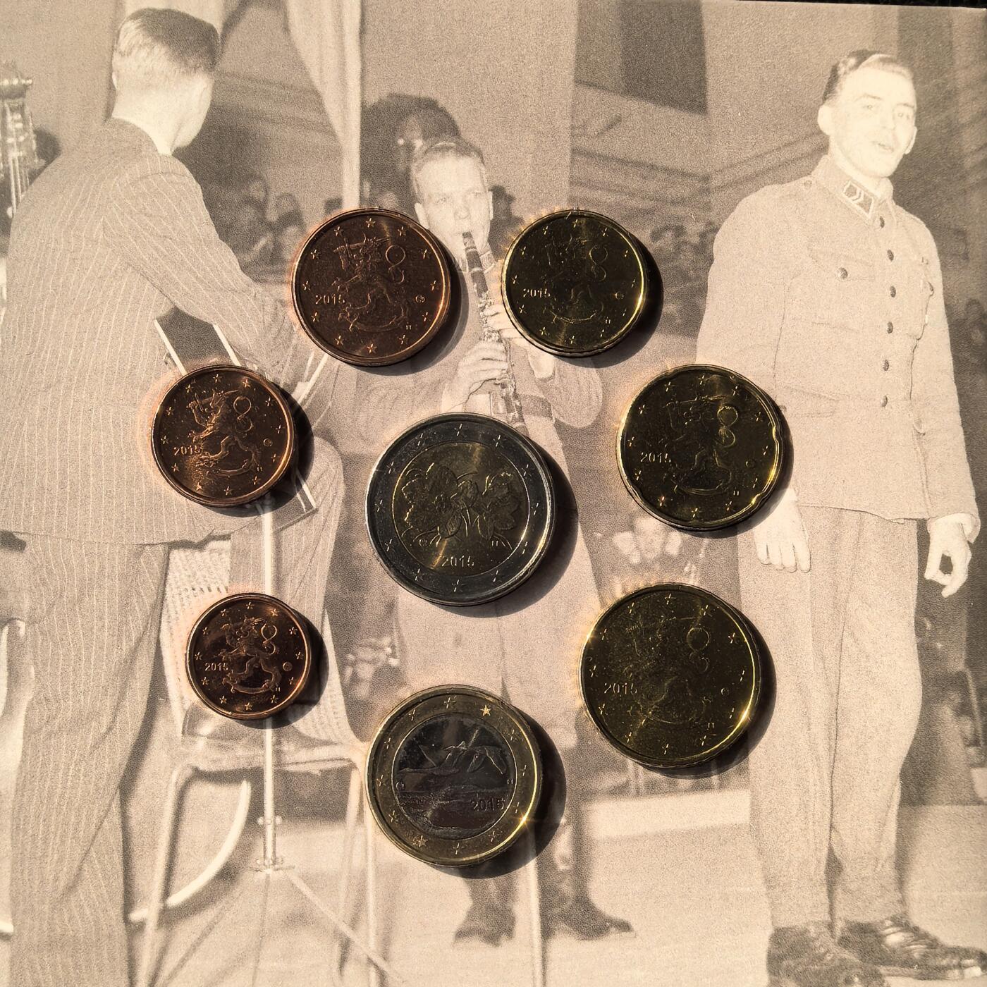 道一币馆币章第一百六十六场 原包装 芬兰2012年欧元套币8枚-奥拉维·维尔塔诞辰100周年纪念版