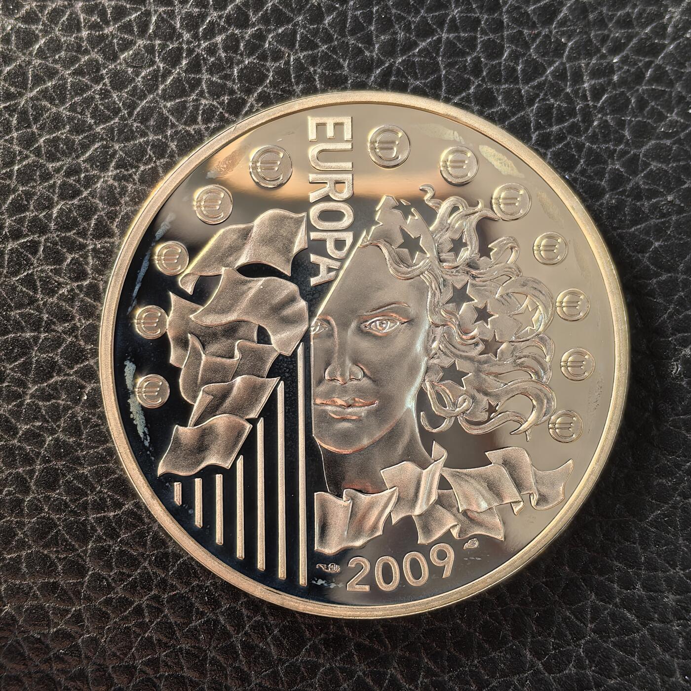 道一币馆币章第一百六十六场 原盒证 法国2009年柏林墙倒塌20周年10欧元银币