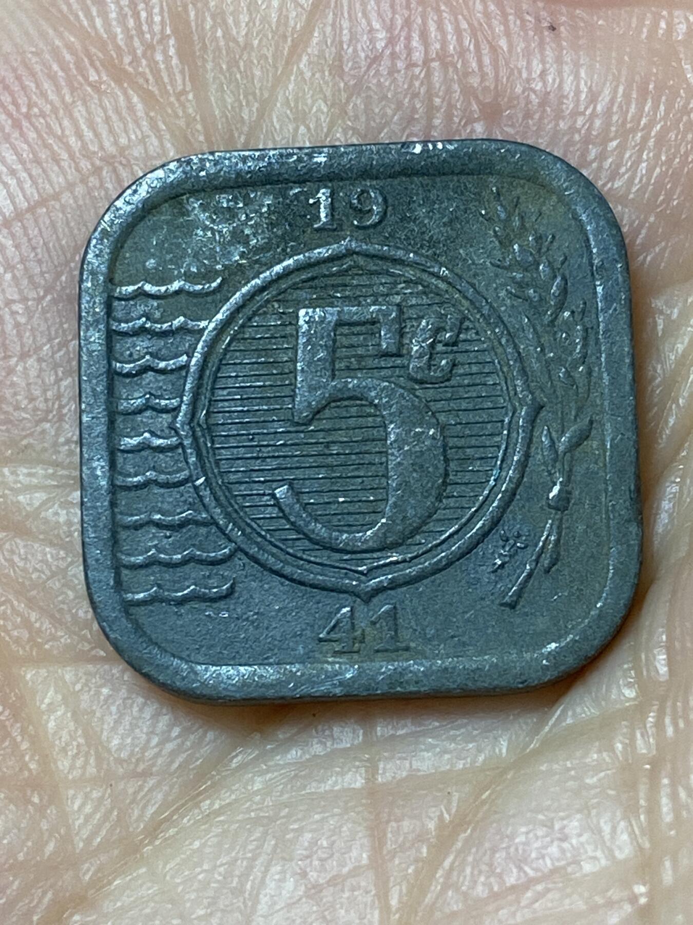 2026年第三十场(总第一百九十九场）英国一线回流散币特拍第二场(免佣金) 荷兰🇳🇱1941年5分(二战德国占领时期)