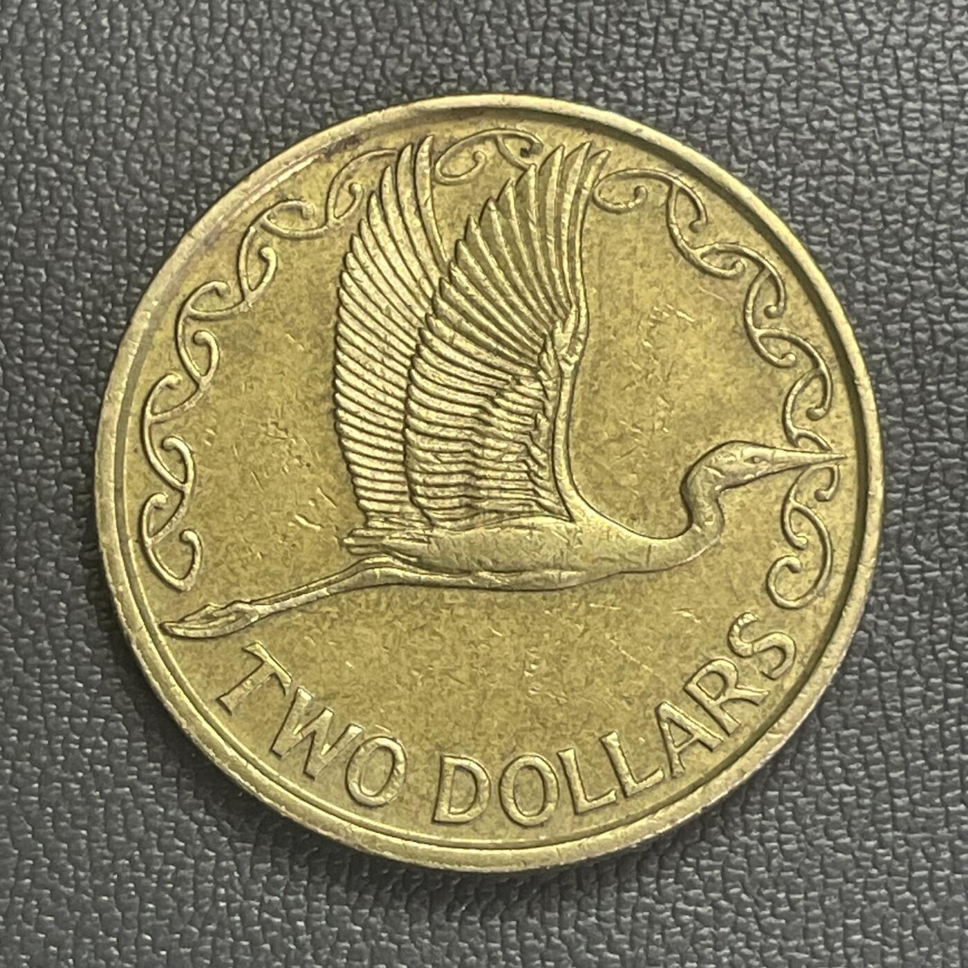 回流0218 新春快乐，马年大吉！ 新西兰1990年2元（¥8.42元）铜币 白鹤