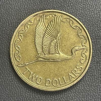 回流0218 新春快乐，马年大吉！ - 新西兰1990年2元（¥8.42元）铜币 白鹤