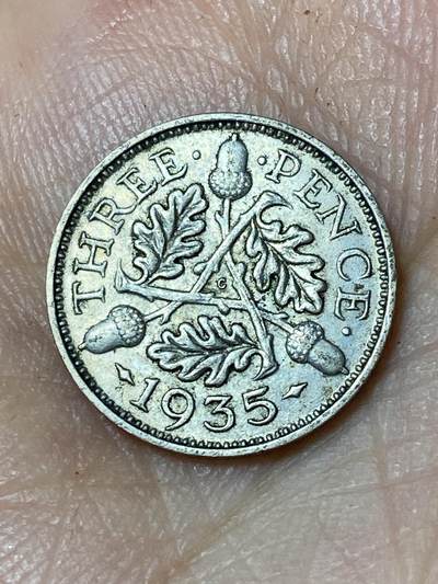 2026年第三十场(总第一百九十九场）英国一线回流散币特拍第二场(免佣金) - 英国🇬🇧1935年3便士银币(乔治五世第四版，500银)