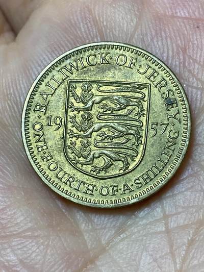 2026年第三十场(总第一百九十九场）英国一线回流散币特拍第二场(免佣金) - 英属泽西岛🇯🇪1957年1/4先令(伊丽莎白二世青年带冠，首发年)