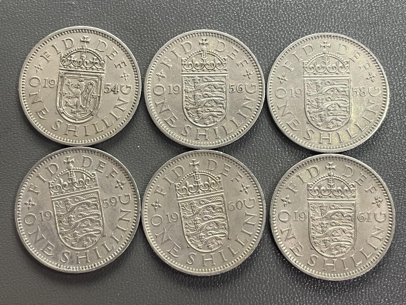 回流0218 新春快乐，马年大吉！ 英国伊丽莎白女王时期不同年份1先令6枚