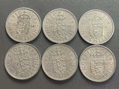 回流0218 新春快乐，马年大吉！ - 英国伊丽莎白女王时期不同年份1先令6枚