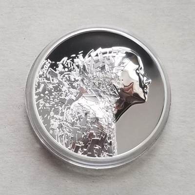 【币将精彩】世界钱币拍卖拍卖（2026-4-28） 库克2021年银爆系列女神雕像大银币，999银3盎司，直径50毫米发行999枚，带证书包装。Smartminting超高浮雕专利工艺，首次采用双面精制镜面效果，包括浮雕部分，系列第一枚。