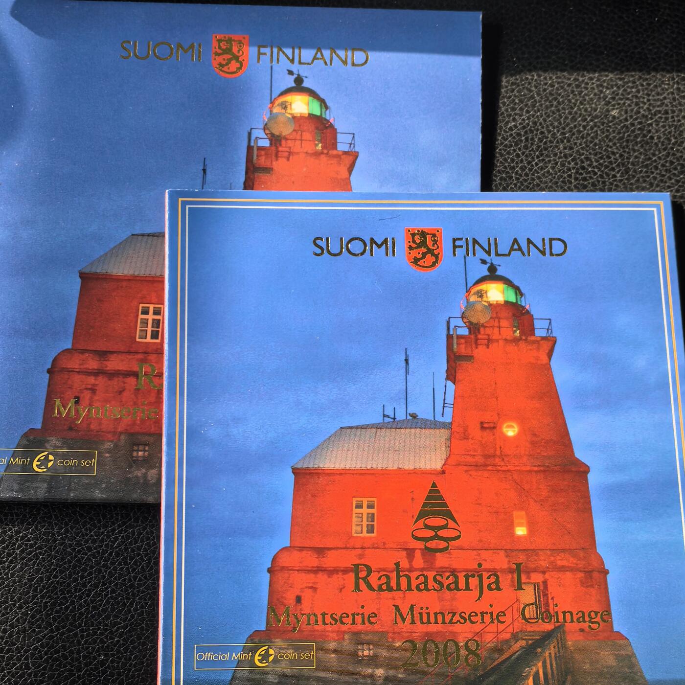 道一币馆币章第一百六十六场 原包装 芬兰2008年欧元套币8枚+纪念章  罗卡拉灯塔纪念版