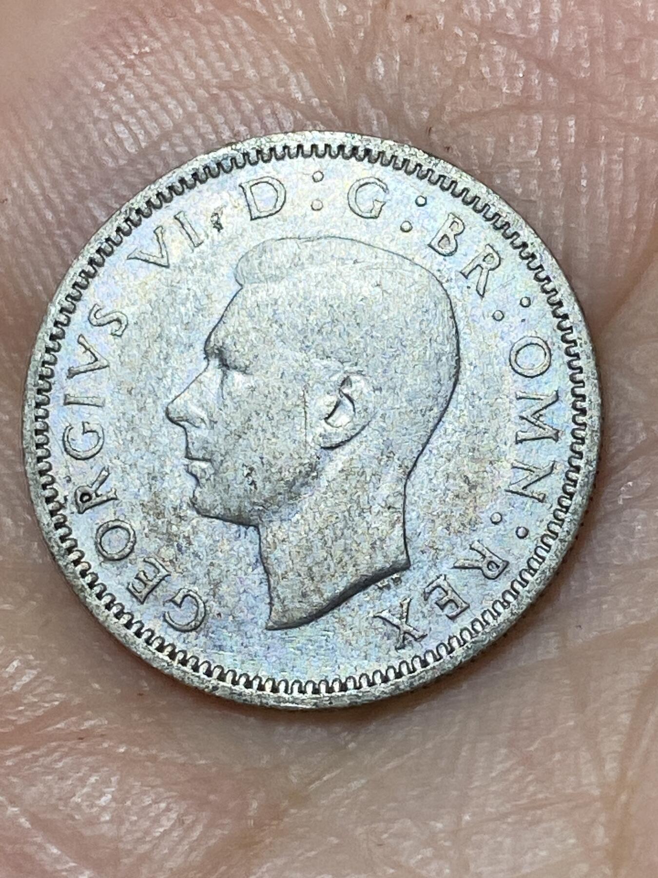 2026年第三十场(总第一百九十九场）英国一线回流散币特拍第二场(免佣金) 英国🇬🇧1941年6便士银币(乔治六世第一版，500银)