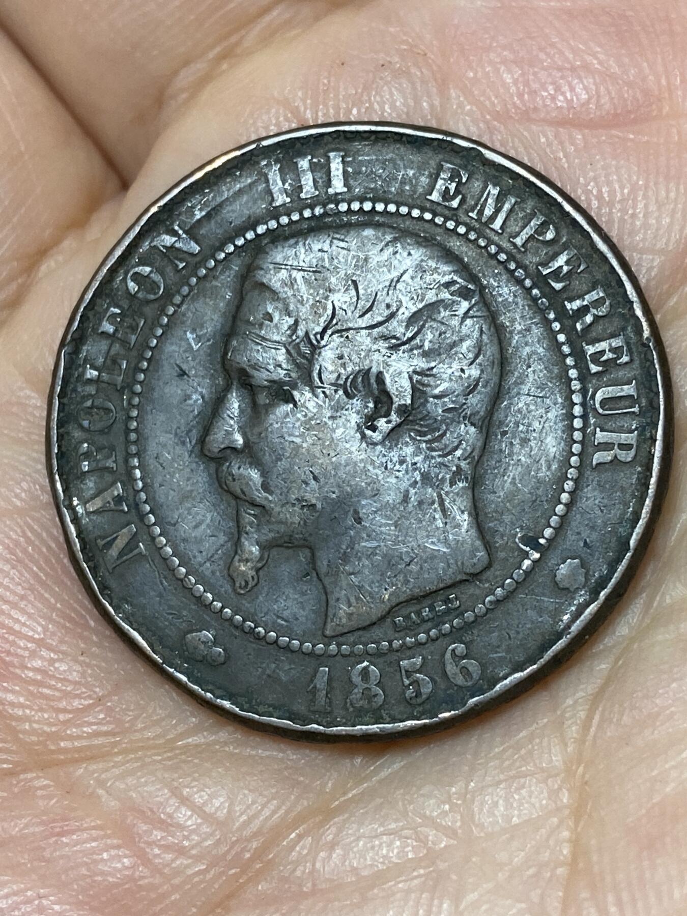 2026年第三十场(总第一百九十九场）英国一线回流散币特拍第二场(免佣金) 法兰西第二帝国1856年10生丁(拿破仑三世第一版，MA标马赛造)