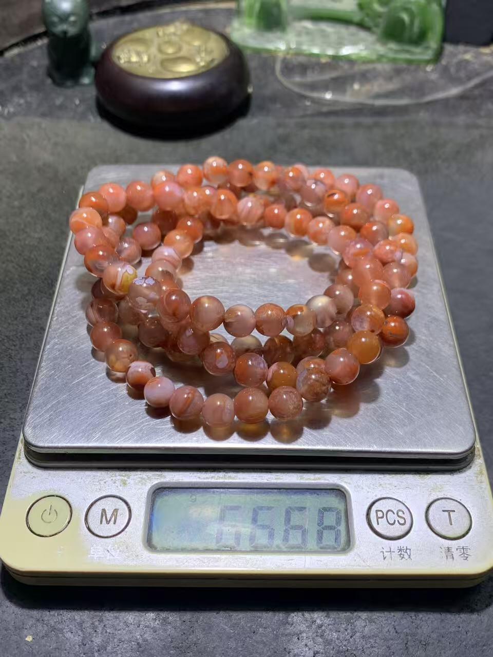 精美川料荔枝冻飘红南红玛瑙108手串一条