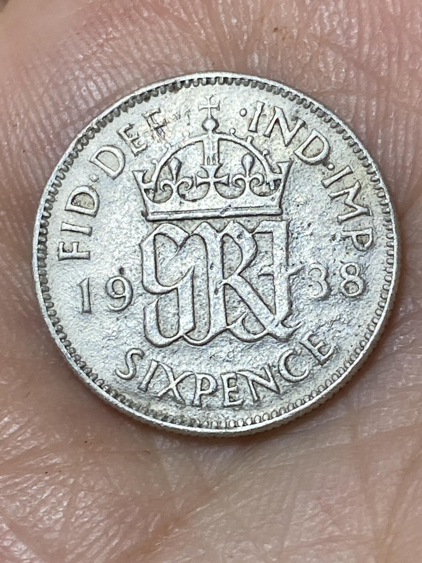 2026年第三十场(总第一百九十九场）英国一线回流散币特拍第二场(免佣金) 英国🇬🇧1938年6便士银币(乔治六世第一版，500银)