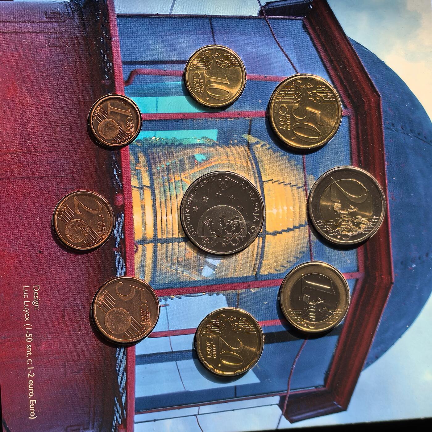 道一币馆币章第一百六十六场 原包装 芬兰2008年欧元套币8枚+纪念章  罗卡拉灯塔纪念版