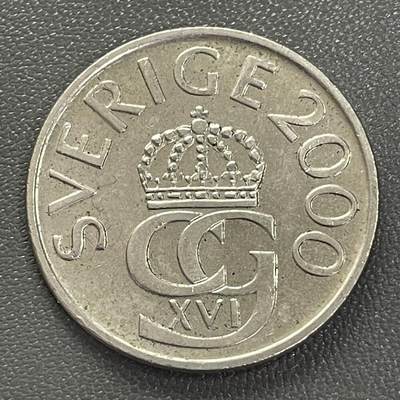 回流0301 - 瑞典2000年5克朗 瑞典国王卡尔十六世·古斯塔夫 等值¥3.3元