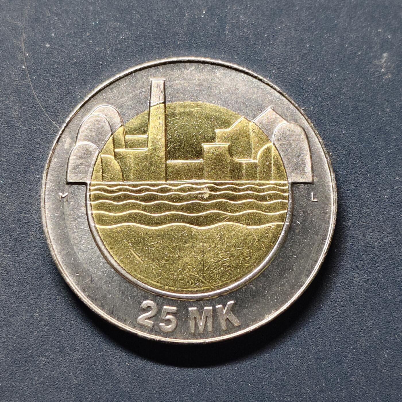 【全场包邮】纯粹捡漏拍504场-更新中 芬兰1997年25马克独立80周年双色纪念币