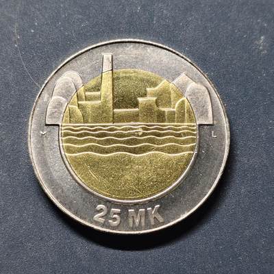 【全场包邮】纯粹捡漏拍504场 - 芬兰1997年25马克独立80周年双色纪念币