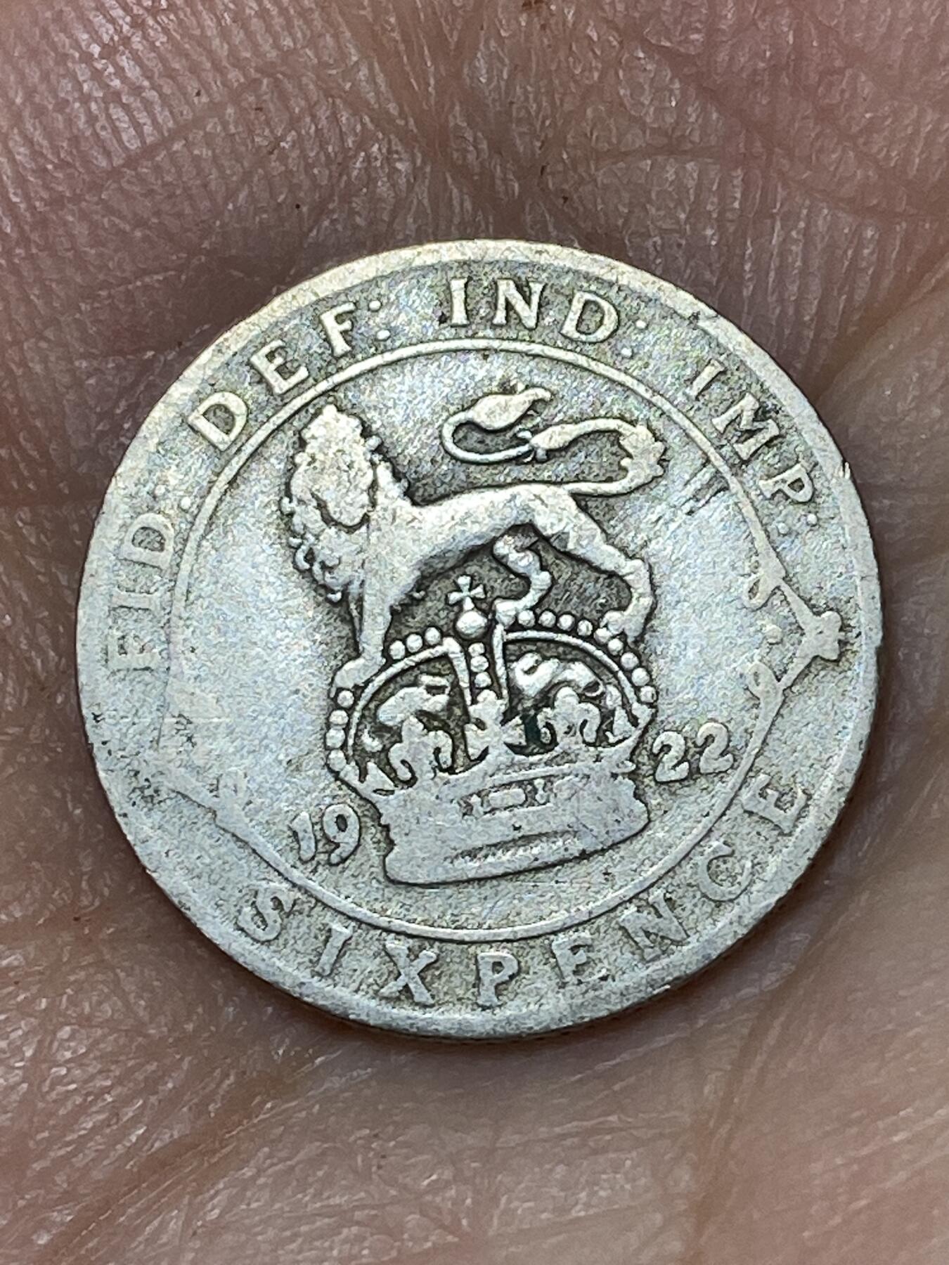 2026年第三十场(总第一百九十九场）英国一线回流散币特拍第二场(免佣金) 英国🇬🇧1922年6便士银币(乔治五世第二版，500银)